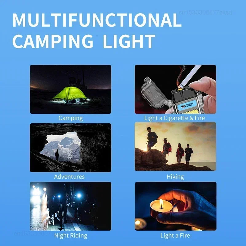 Smiling Shark TIP066 Multifunctional Rechargeable Work Light &amp; Arc Lighter for Outdoor Use