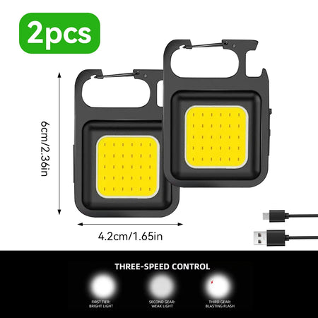 COB Keychain Work Light &ndash; Compact and Convenient Emergency Illumination 2 PC