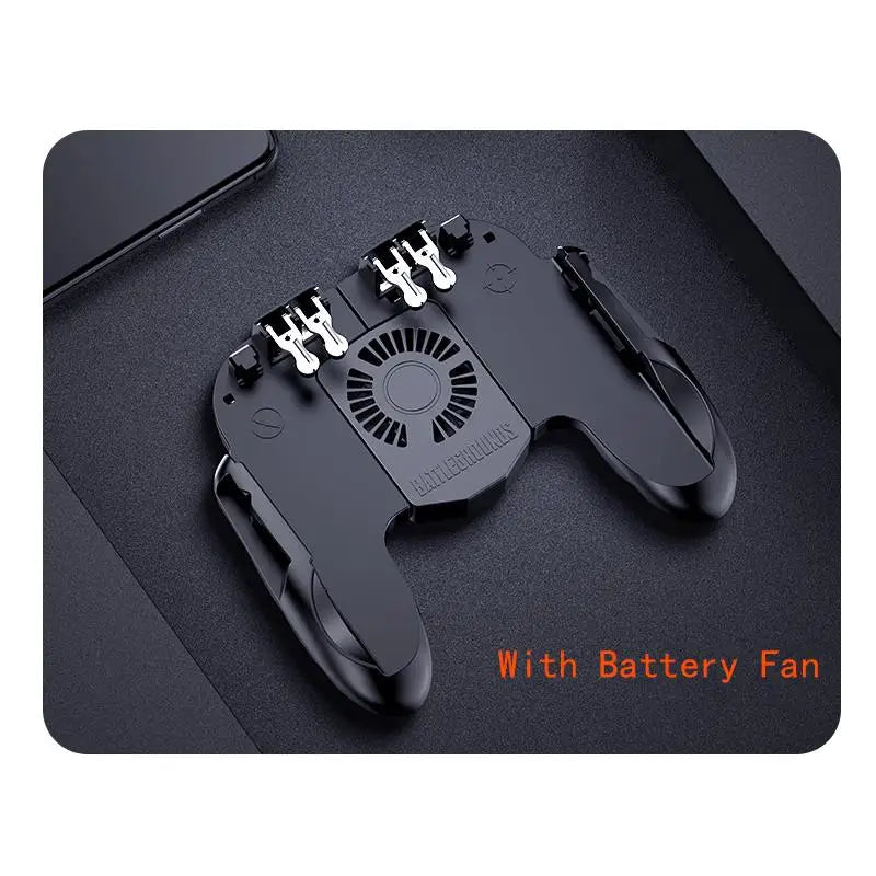 Smartphone Game Trigger Controller with Cooling Fan for FPS PUBG - iOS &amp; Android With battery fan