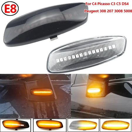 2 Pieces Led Dynamic Side Marker Turn Signal Light Sequential Blinker For Peugeot 308 207 3008 5008 For Citroen C4 C3 C5 DS3 DS4 by InterCyprus Trading Ltd