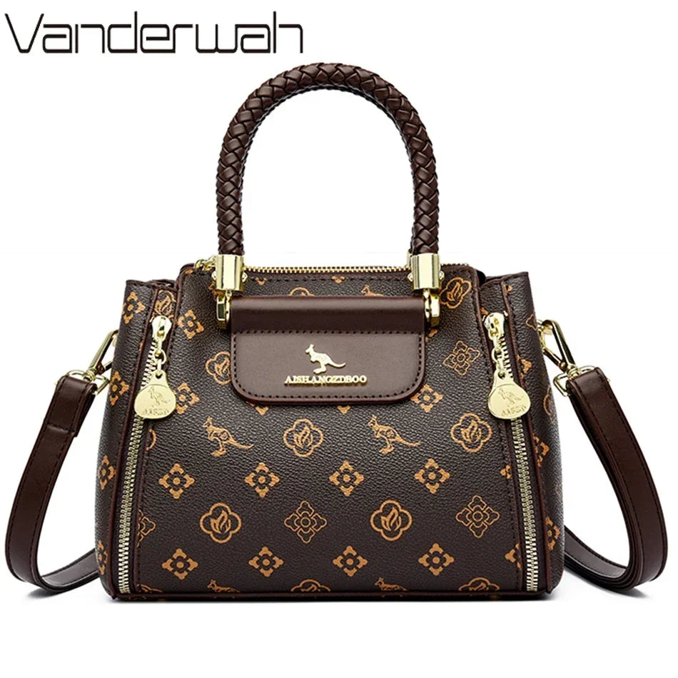 Borsa a spalla in pelle morbida da donna, borsa a tracolla messenger per signore di design, portafogli e borse