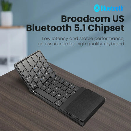 Folding Bluetooth Keyboard With Touchpad &ndash; Three Devices
