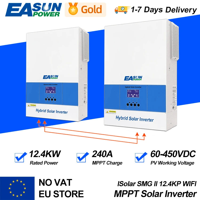 Easun Power 12.4KW MPPT Ηλιακός Αντιστροφέας Εκτός Δικτύου 48V