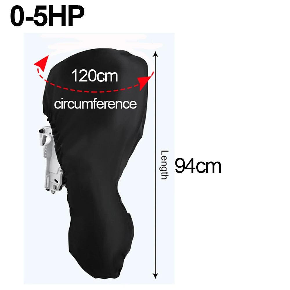 0-350HP Outboard Cover Boat Motor 420D Waterproof Anti-scratch Heavy Duty cover Engine UV-Proof Black outboard motors covers 0-5HP
