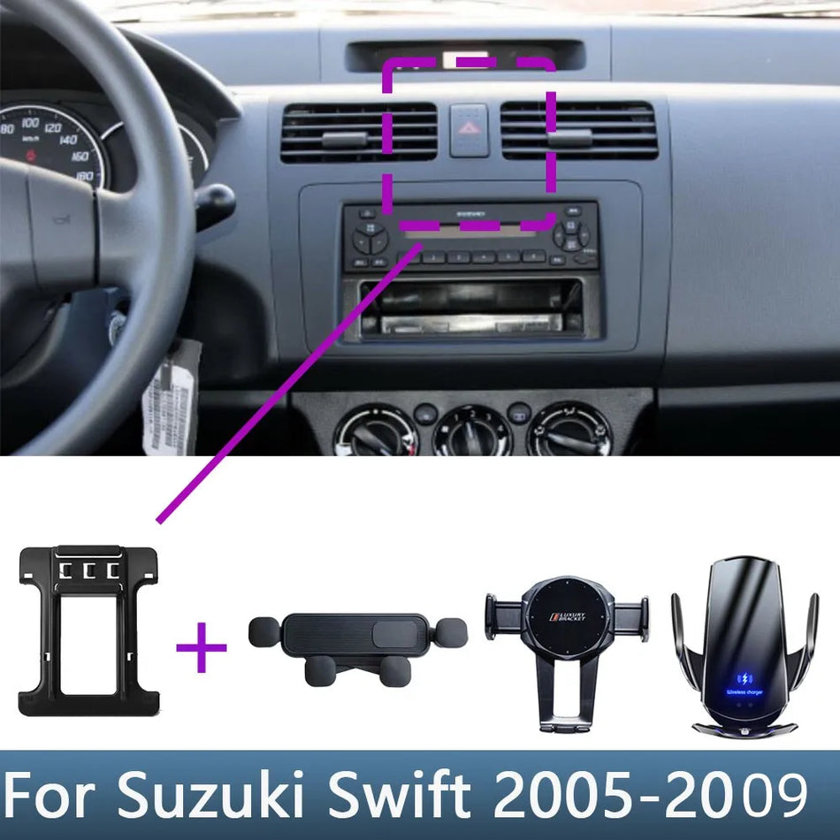 Wireless Charging Phone Holder for Suzuki Swift 2005 2006 2007 2008 2009
