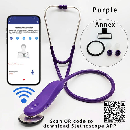 Bluetooth Digital Stethoscope &ndash; Exceptional Acoustic Clarity Purple / CHINA