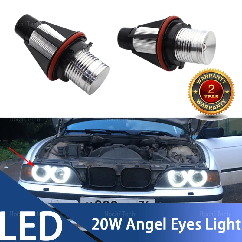 LED-enkeli-silmärengas 20W Valkoinen Virhe Vapaa BMW E87 E60 E65 X3 X5