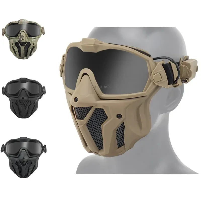 Airsoft Full Face Mask With Micro Fan, Anti-Fog EVA Cushion Paintball Mask