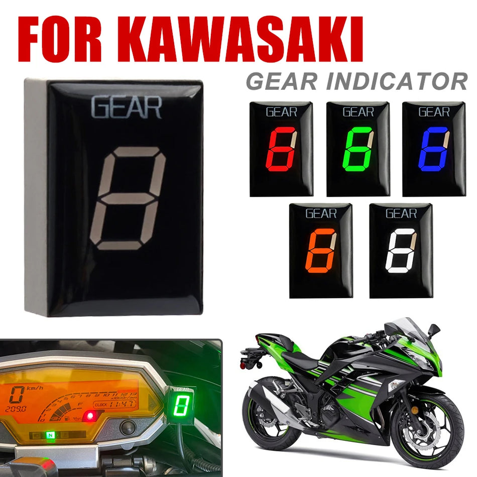 Kawasaki Z1000 SX Gear Indicator, Z-1000, Z1000SX, Versys 650, Ninja 300, 250R Compatible, Digital Display, Plastic