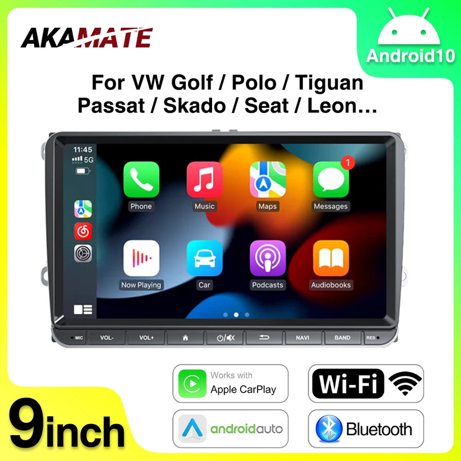 9Inch Android Car Radio For Volkswagen Cars - IPS Touch