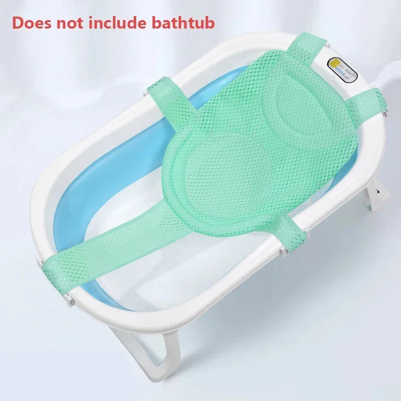Newborn Adjustable Bathtub Pillow &ndash; Cross-Shaped Anti-Slip Design Green