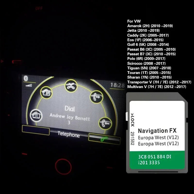 8GB VW FX V12 West Map SD Card RNS310 &ndash; Fast Update CHINA / FX V12 WEST