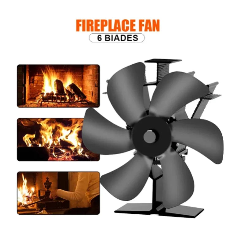 6 Blades Stove Fan &ndash; Heat Powered Quiet Performance