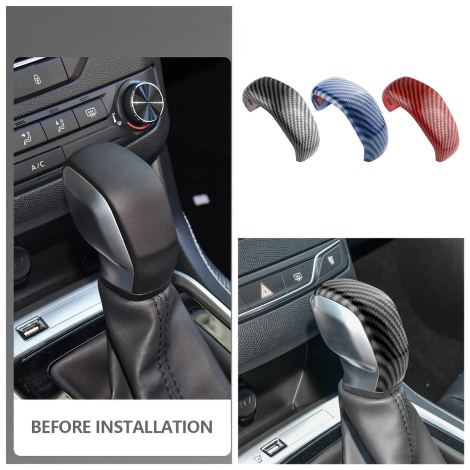 Kryt gombíka prevodovky pre Peugeot 308 hatchback s textúrou uhlíkových vlákien ABS vylepšenie interiéru