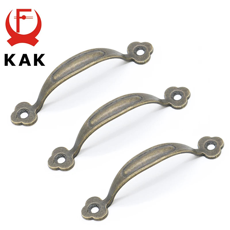 KAK 10 шт винтажные бронзовые ручки для шкафов 80 мм ручки для ящиков