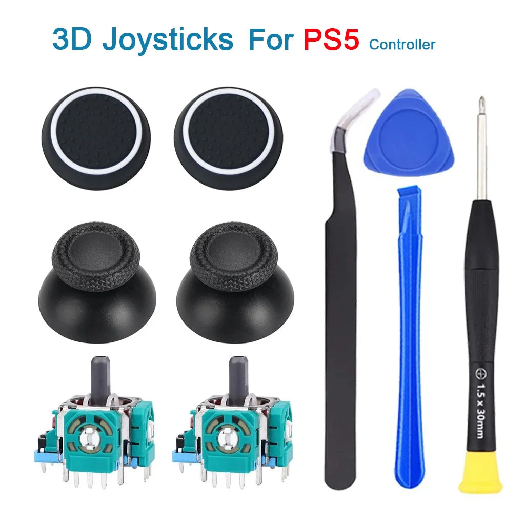 Replacement 3D Analog Joysticks for PS5 DualSense Controller with Repair Kit