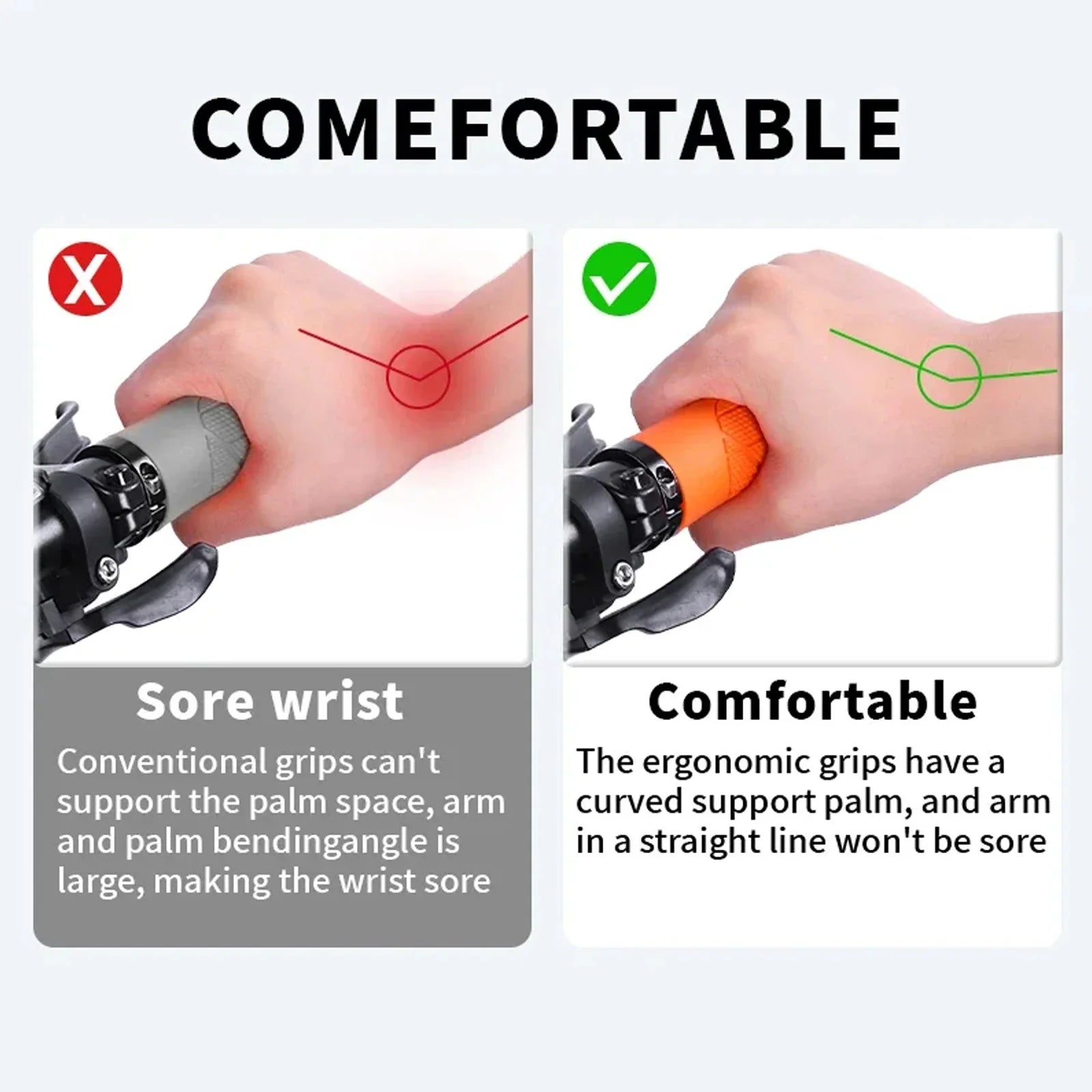 BUCKLOS Lockable Shock-Absorbing Bicycle Handlebar Grips