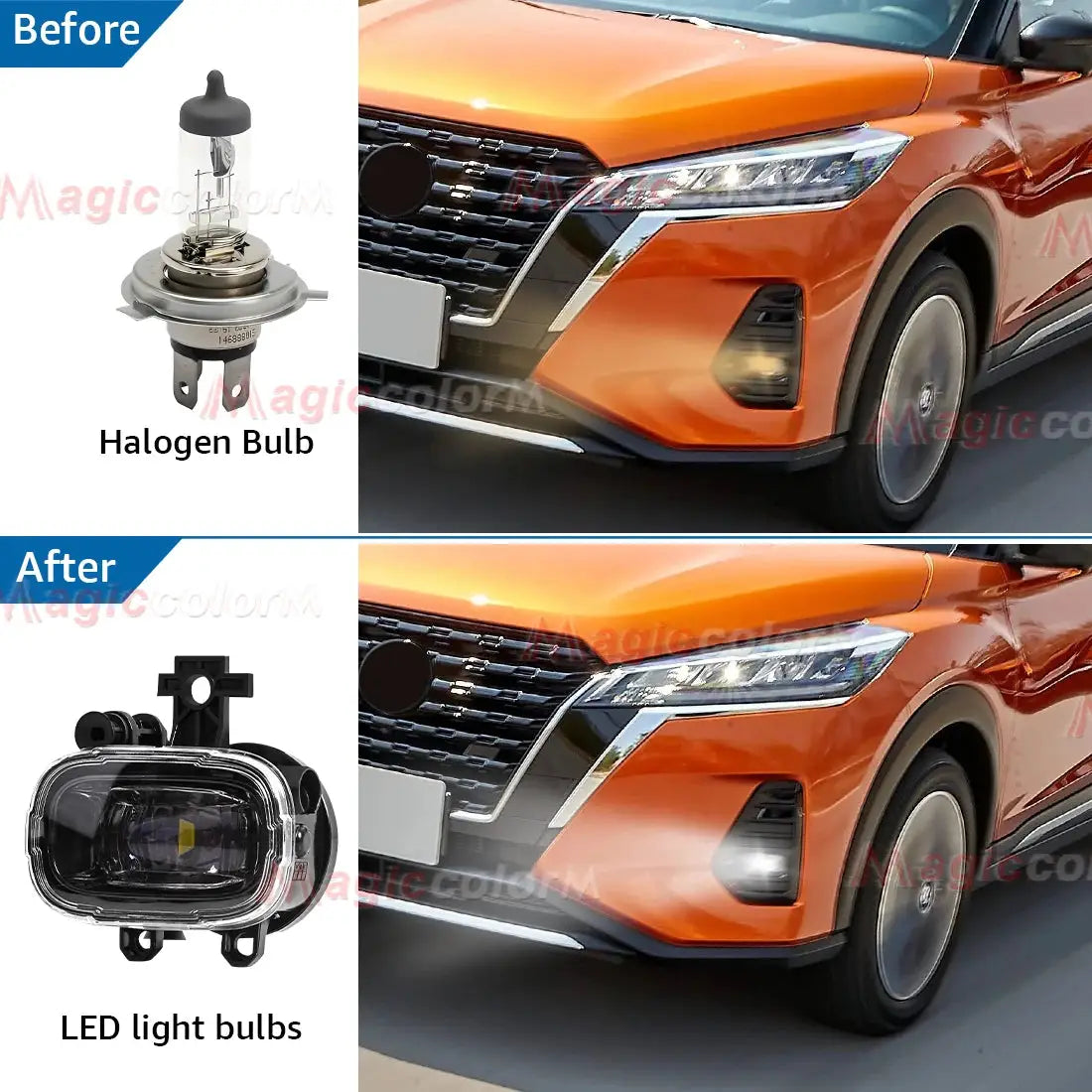 Halogen Led Fog Lamp for Nissan NAVARA NP300 X-trail Xtrail Rogue Kicks Juke Frontier Pathfinder for Mitsubishi Xforce 2024 by InterCyprus Trading Ltd
