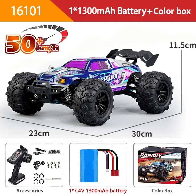 4WD RC Car 1:16 High Speed Off Road Truck &ndash; Ultra Brushless 16101 Purple