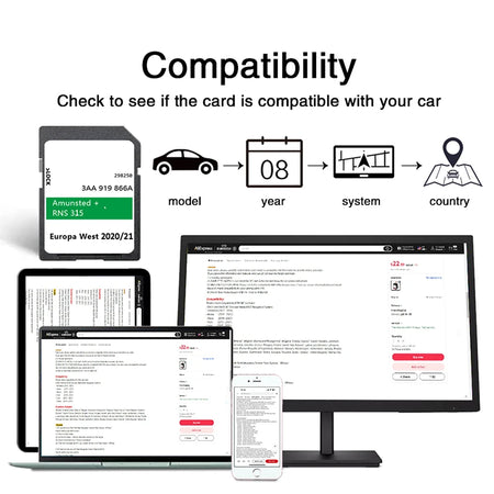8GB SD Card Europe Maps RNS315 Amunsted &ndash; Europe Map Update