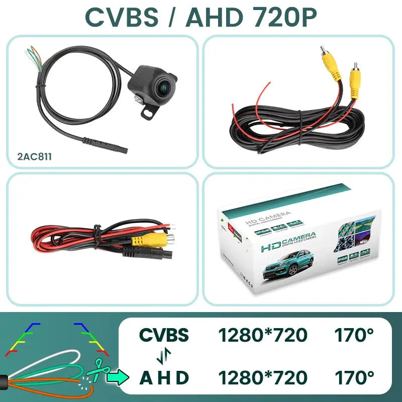 GreenYi AHD1080P Vehicle Car Rear View Camera 170° Fisheye Night Vision Waterproof Front Side Backup Universal Dynamic Optional by InterCyprus Trading Ltd