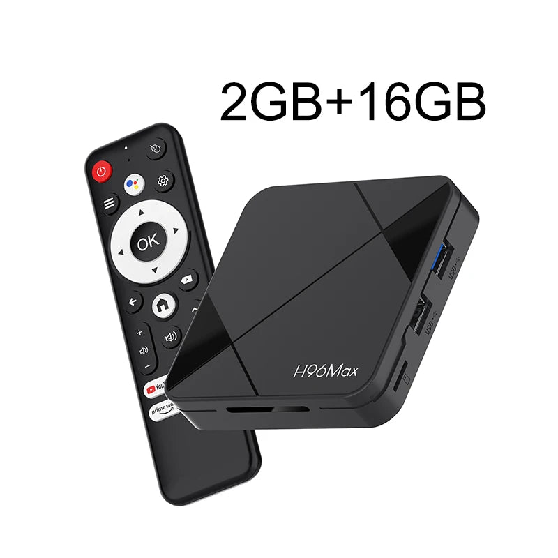 H96 MAX Android TV Box 4K RK3518 &ndash; Google Assistant YouTube 2GB 16GB / US Plug