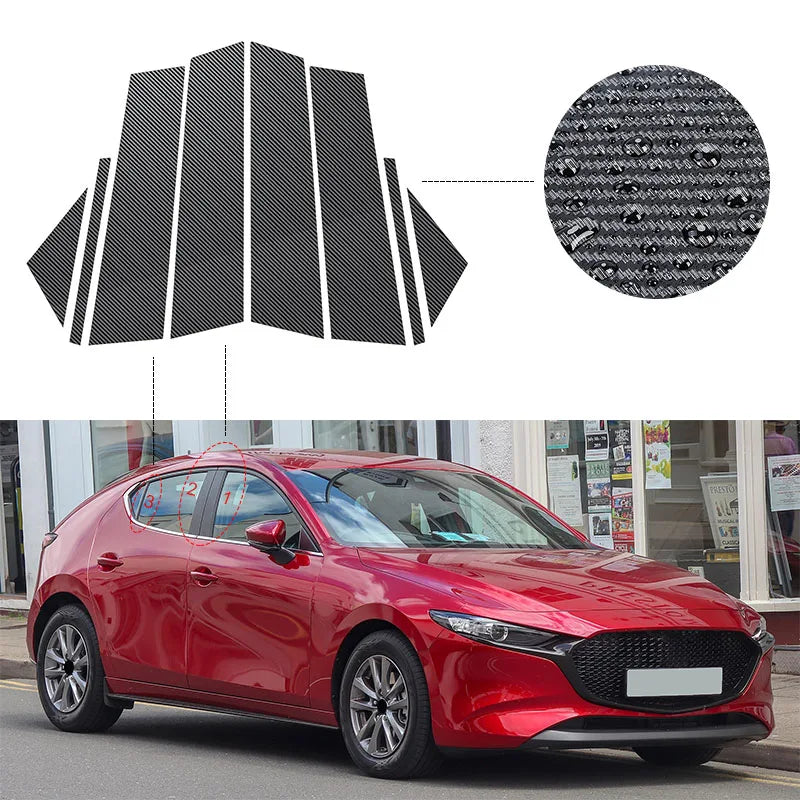 Oven verhoilutarra ikkunapylvään kansilla Mazda 3 Axela Sedan polykarbonaatti UV-käsitelty