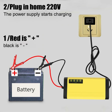 InterCyprus 29635 Car Battery Charger &ndash; LCD Display