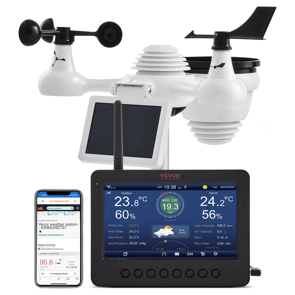 Stazione Meteorologica Wireless 7 in 1 con Display WiFi