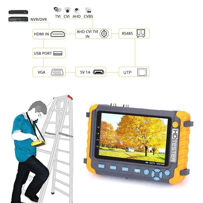 PEGATAH 8MP 4 In 1 CCTV Tester &ndash; Versatile 4K Camera Monitoring