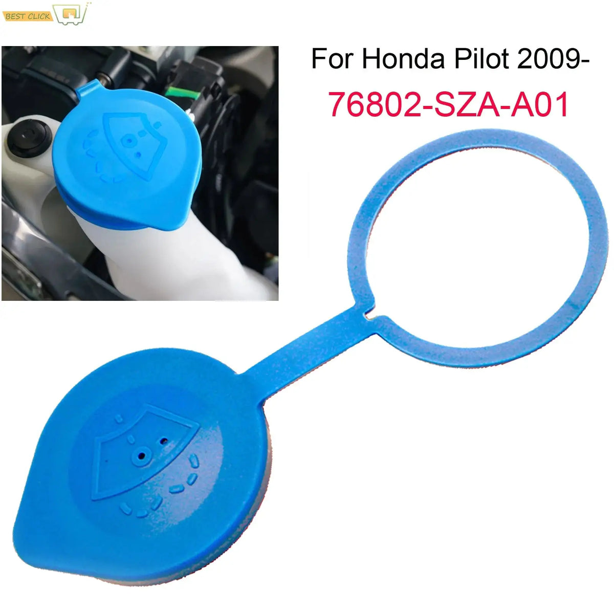 For Honda Pilot 2009 - 2024 Car Front Windscreen Wiper Reservior Tank Lid Cap Windshield Bottle Mouth Cover Washer 76802-SZA-A01 by InterCyprus Trading Ltd