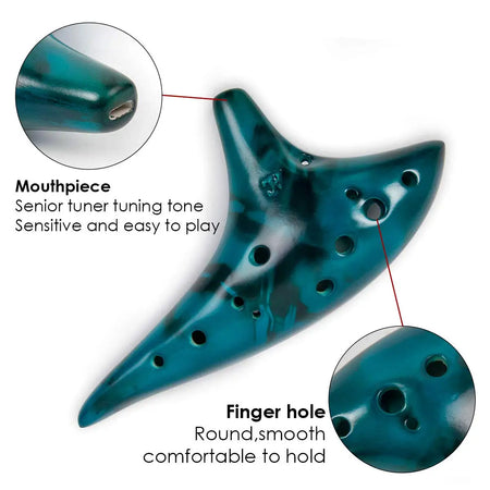 Ocarina12 Tones Alto C Ceramic Ocarina &ndash; With Song Book