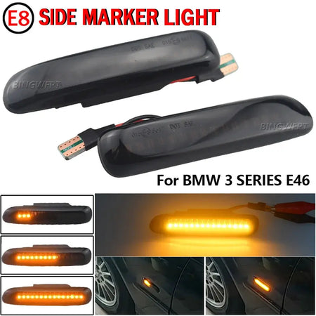 2pcs Sequential Flashing LED Turn Signal Side Marker Light For BMW 3 Series E46 Sedan Coupe Wagon Convertible 1997-2001 by InterCyprus Trading Ltd