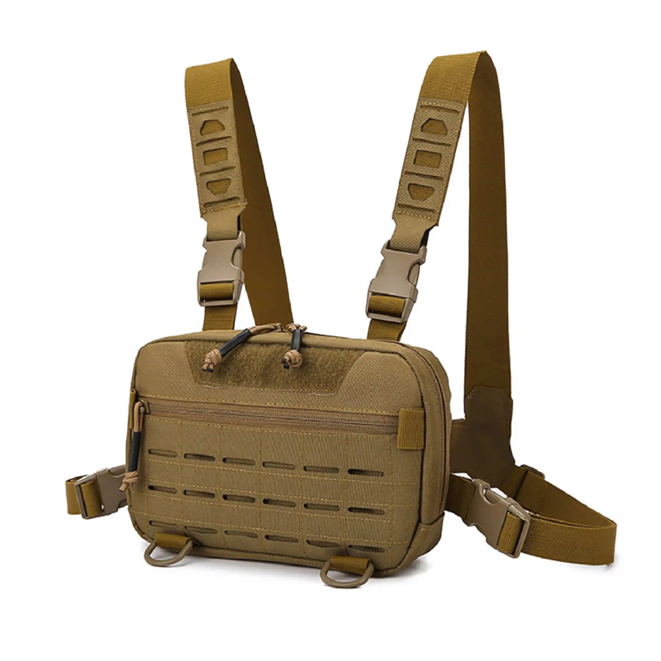 Men's Tactical Molle Chest Bag &ndash; Versatile Front Rig Pouch Brown / Other