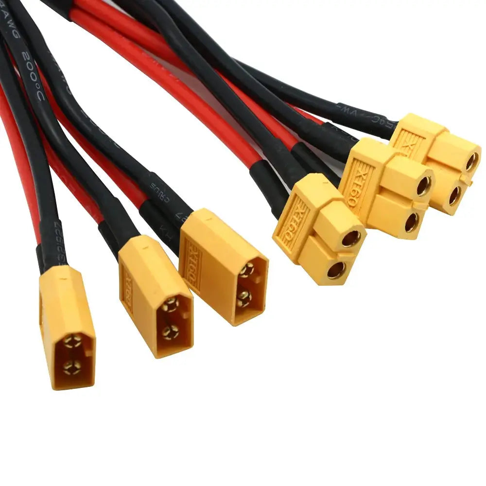 XT60 Parallel Battery Connector Male/Female Cable Dual Extension Y Splitter/ 3-Way 14AWG Silicone Wire for RC Battery Motor by InterCyprus Trading Ltd