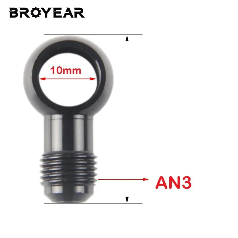 Aluminum Brake Banjo Fitting With AN3 AN4 AN6 AN8 AN10 Adapter Bolt by InterCyprus Trading Ltd