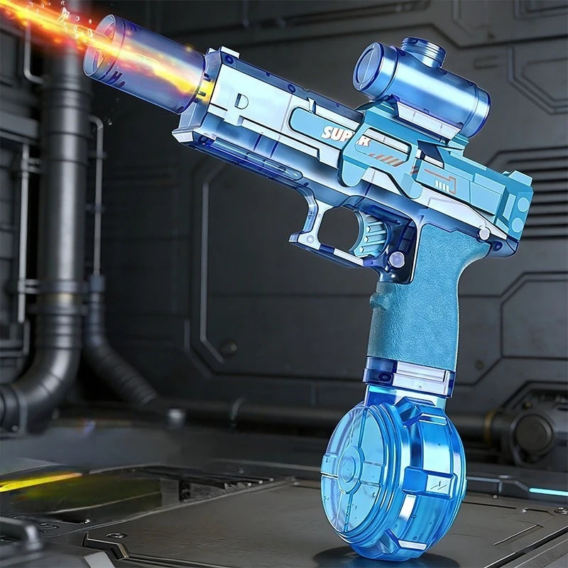 Pistolet à eau électrique avec grande capacité, blaster automatique pour enfants en extérieur