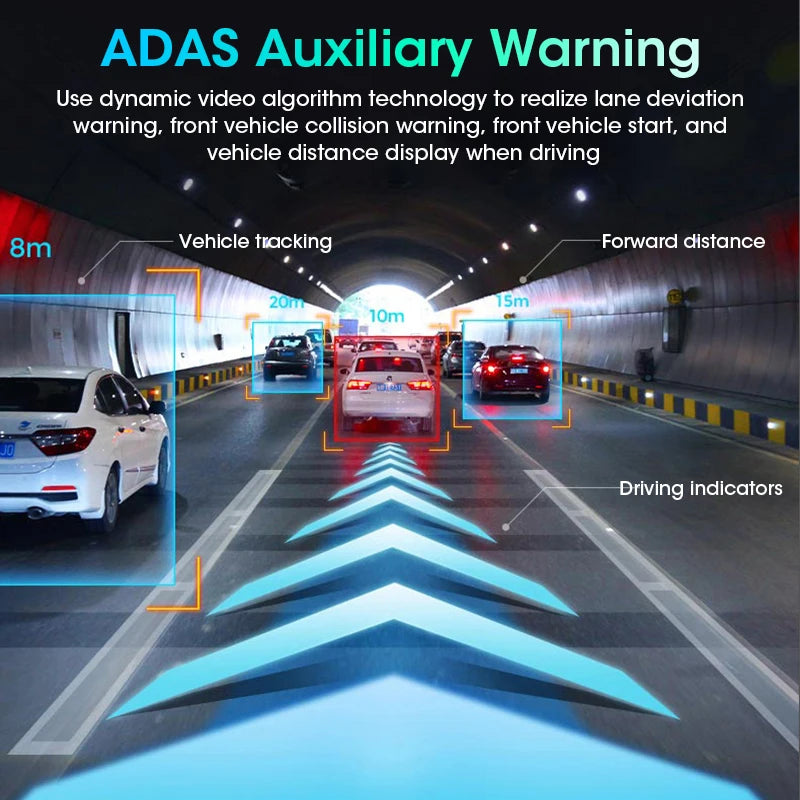 Câmara de Tablier 4K de 10,26 Polegadas ADAS com CarPlay Sem Fios e Android Auto DVR de Dupla Lente Rotação de 360 Graus Estacionamento 24 Horas