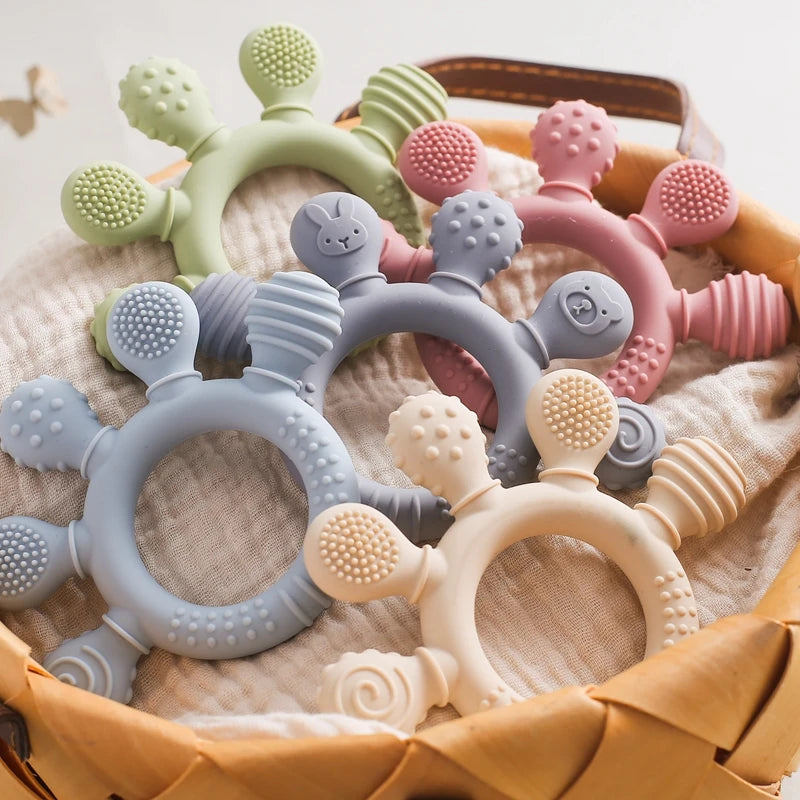 Silicone Animal Teether Ring for Babies