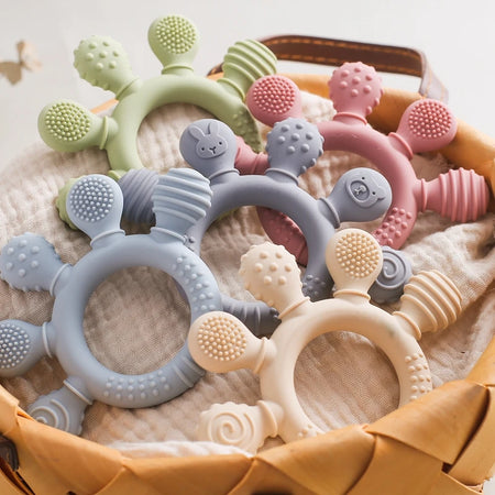 Silicone Animal Teether Ring for Babies