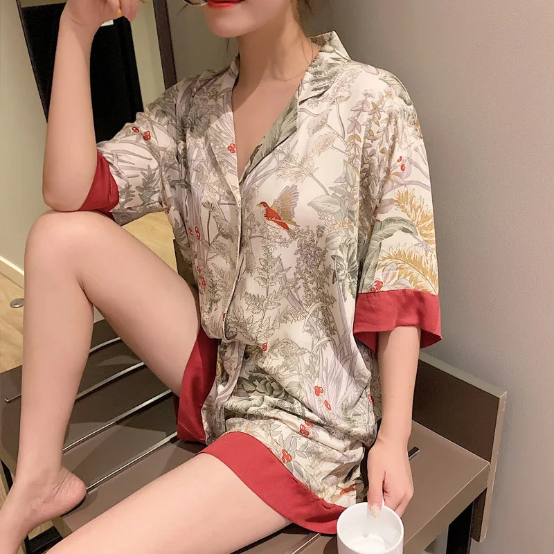 Elegant Silk Pajama Set for Women | Summer Collection