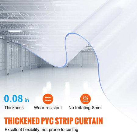 SucceBuy PVC Strip Curtain 50/100/150ft 8x12 &ndash; Clear View
