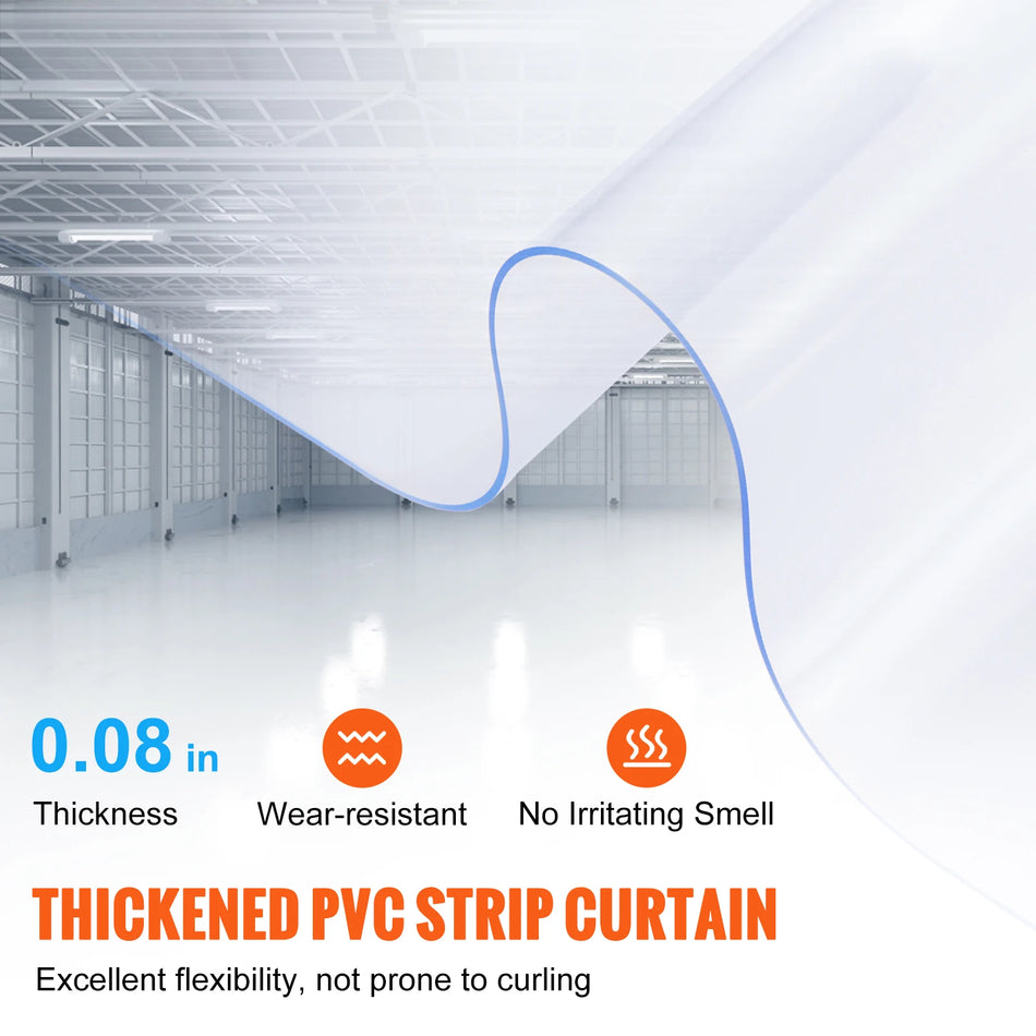 SucceBuy PVC Strip Curtain 50/100/150ft 8x12 &ndash; Clear View