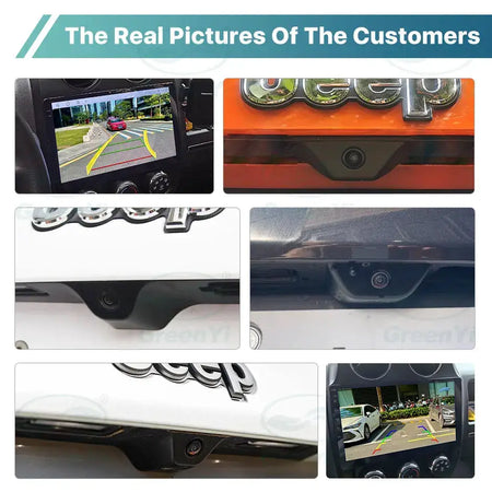 1080P AHD 170 Degree Rear View Camera for Jeep Compass 2017-2019 with Dynamic Trajectory Trunk Handle Fit with Android Units by InterCyprus Trading Ltd