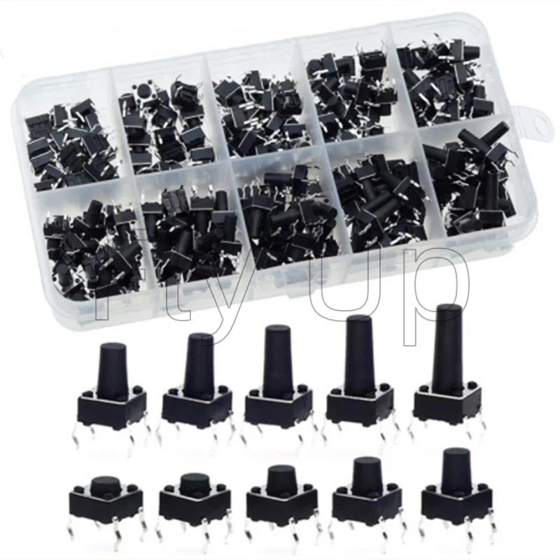 6x6 Tact Switch Kit &ndash; High-Quality Tactile Performance for Arduino 200pcs