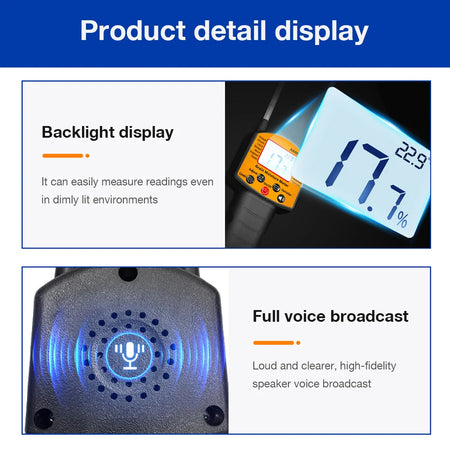 Professional Digital Grain Moisture Meter &ndash; Backlit Display