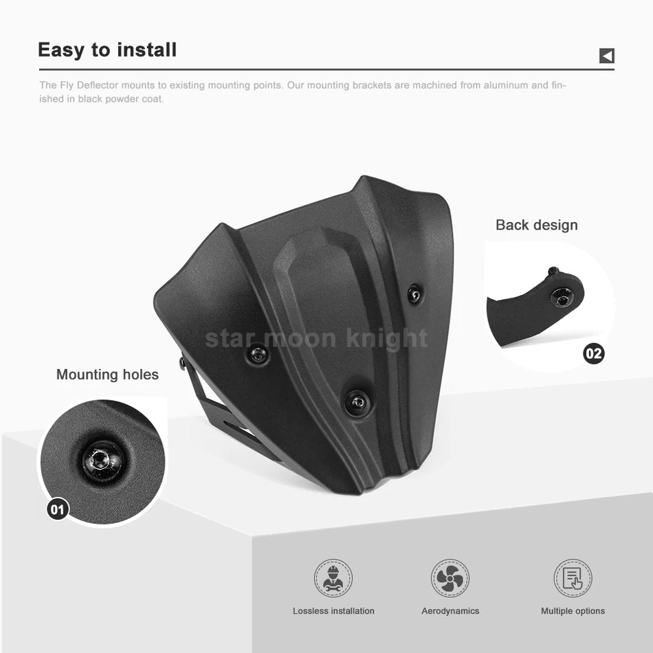 KTM 890 Duke Front Fly Screen Windshield Deflector for Duke R 2020-2022, Carbon Fiber and ABS