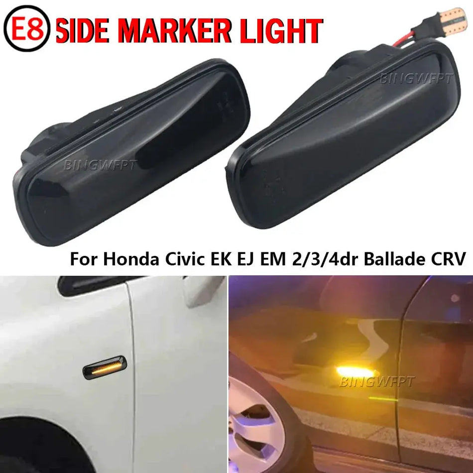 2PCS LED Side Marker Lights Arrow Turn Signal Blinker Lamps For Honda Civic CRV Ballade Domani Prelude Partner Orthia by InterCyprus Trading Ltd