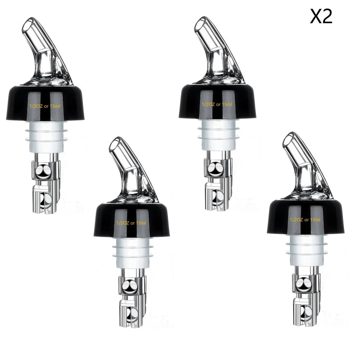 Automatic Measure Liquor Pourers &ndash; Durable Virgin Plastic 8PCS 15ml