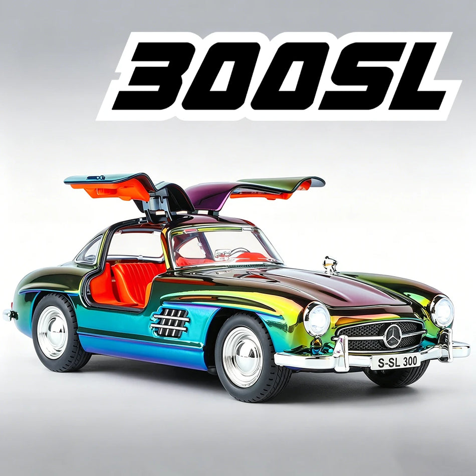 Mașină de model Diecast 300SL Vision GT 1:24 cu retragere, sunet și lumină